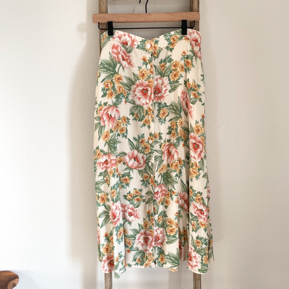 Vintage Floral Maxi Skirt